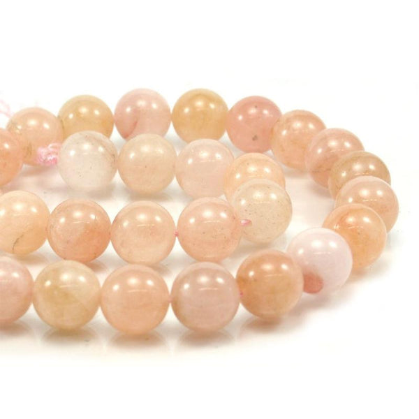 Morganite Smooth Rounds 12mm Strand