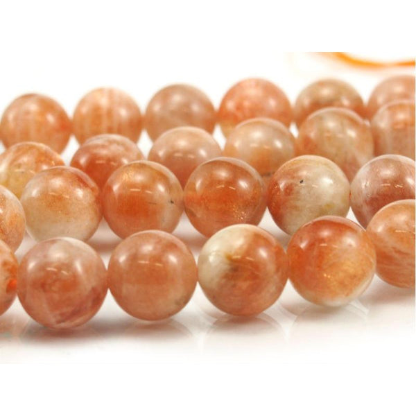 Sunstone Smooth Rounds 10mm Strand