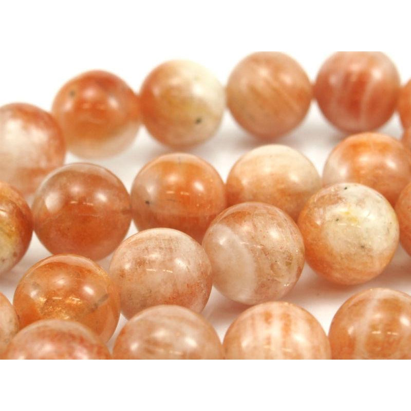 Sunstone Smooth Rounds 10mm Strand