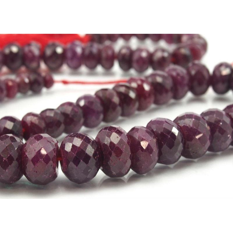 Ruby Faceted Rondelle Graduated Strand – Beads of Paradise