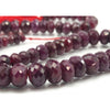 Ruby Faceted Rondelle Graduated Strand