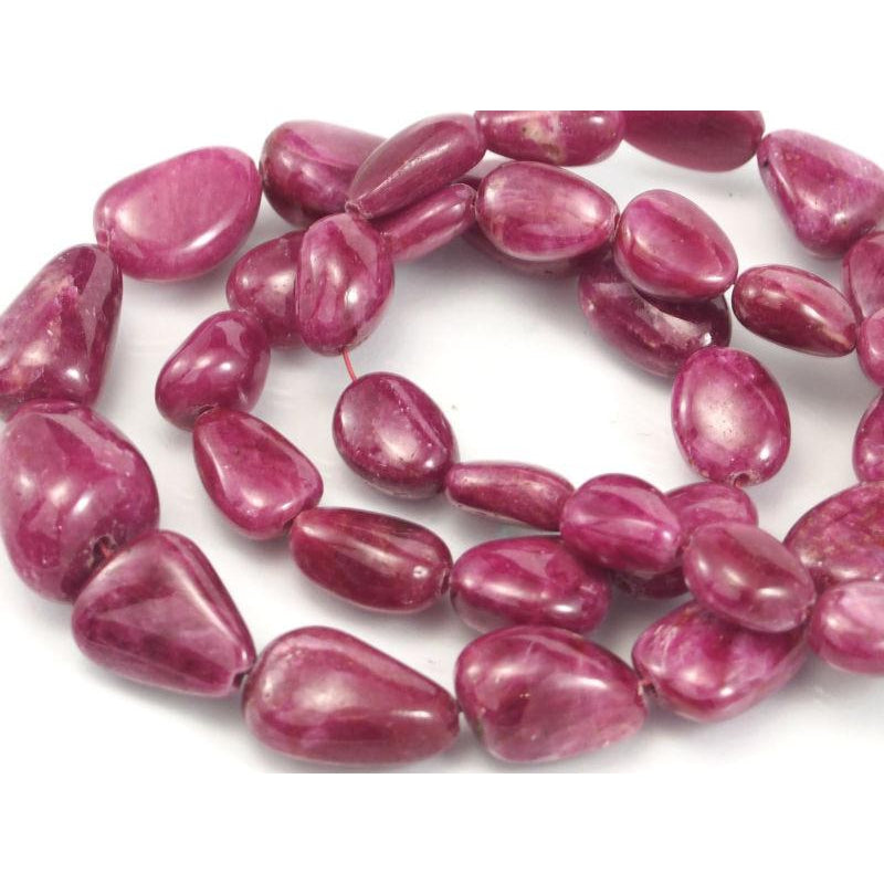 Ruby Smooth Ovals Graduated Strand