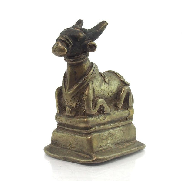 19th Century Temple Bronze of Nandi Sacred Cow Lord Shiva's Mount 1