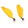 Feather Earrings with Amethyst Beads