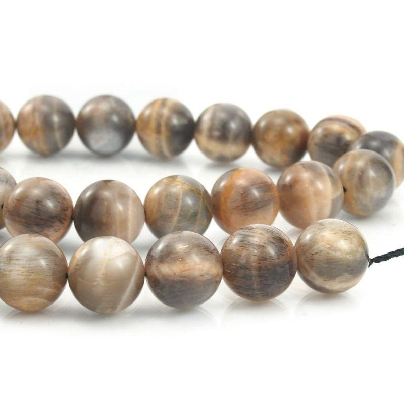 Peach Moonstone Smooth Rounds 13mm Strand