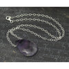 Natural Chevron Amethyst Necklace On Sterling Silver Chain with Sterling Silver Trigger Clasp