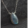 Labradorite Necklace On Sterling Silver Chain With Sterling Silver Trigger Clasp