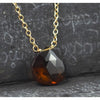 Beer Quartz Necklace On Gold Filled Chain With Gold Filled Trigger Clasp