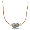 Fresh Water Pearl Beaded Adjustable Leather Necklace