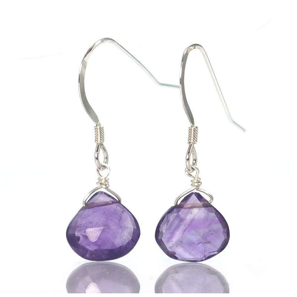 Amethyst Earrings with Sterling Silver French Ear Wire