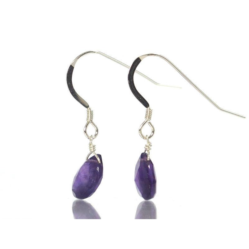 Amethyst Earrings with Sterling Silver French Ear Wire