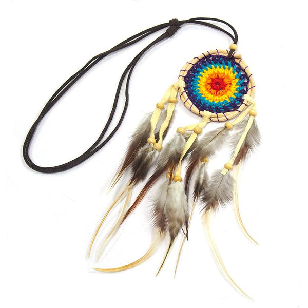 Dreamcatcher Necklace With Suede Cord 2
