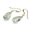 Green Amethyst Earrings with Gold Filled French Ear Wires