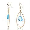 Blue Topaz Earrings with Gold Filled French Wires