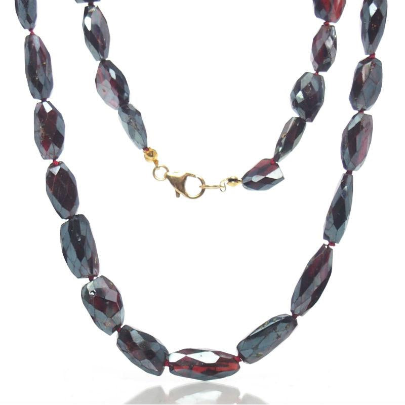 Almandine Garnet Necklace with Gold Filled Trigger Clasp
