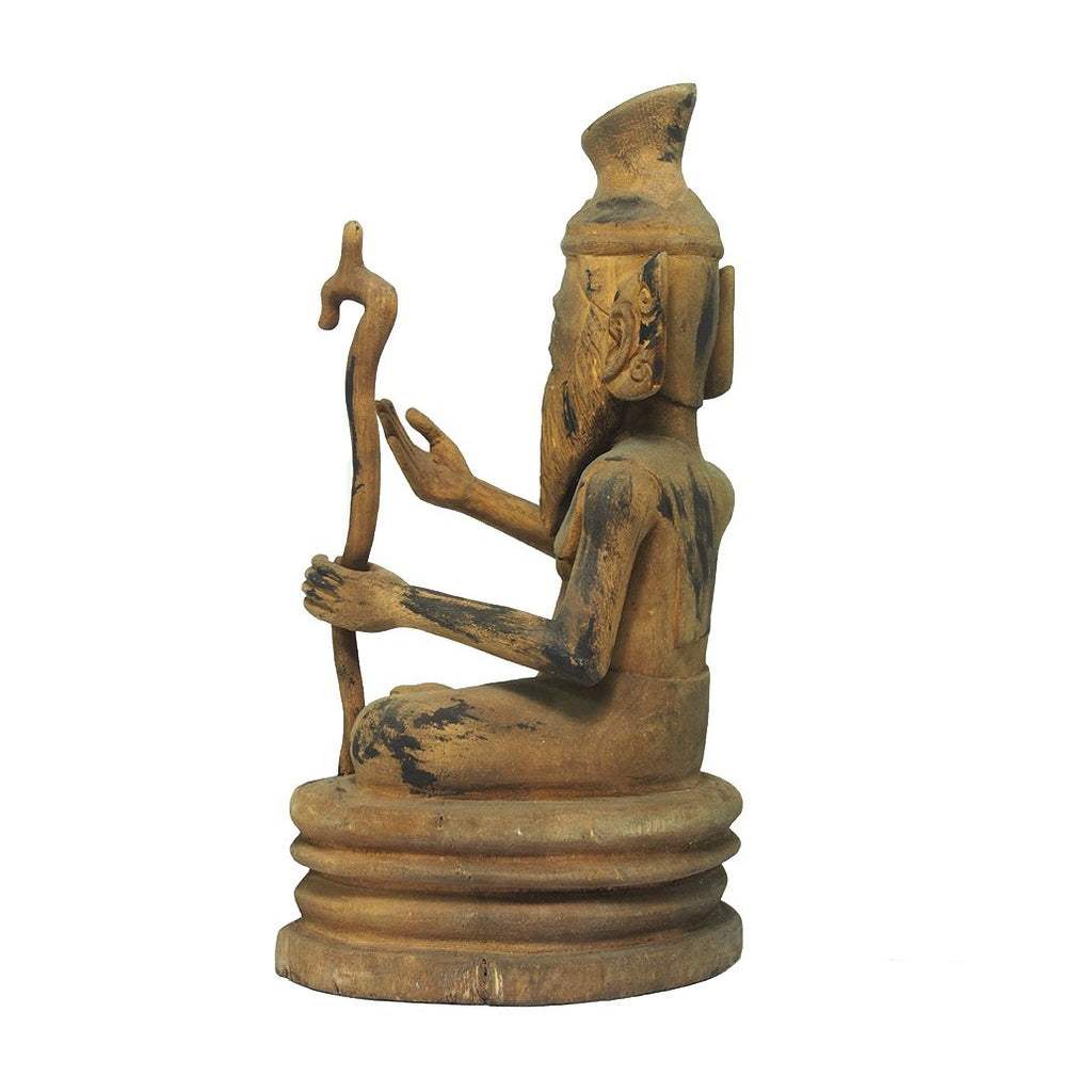 Phra Reushi The Healing Hermit Monk Wooden Statue