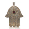 Essaouira Hamsa with Rose with Six Petals w/ Red Glass Gem Seed of Life 1