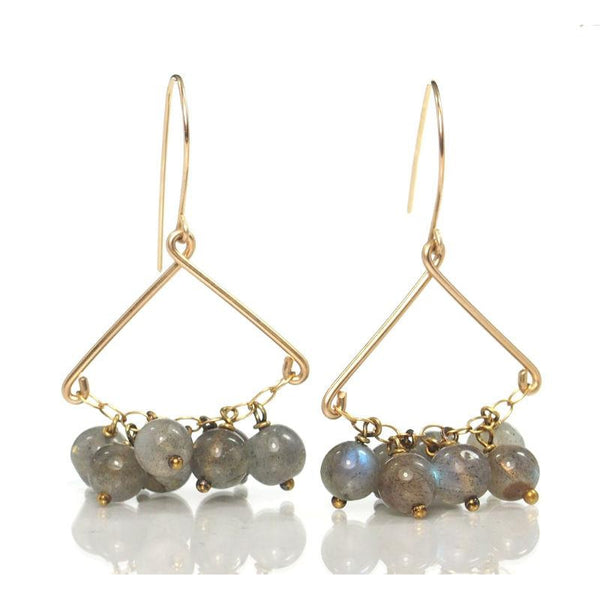 Labradorite Earrings with Gold Filled Ear Wires