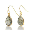 Labradorite Earrings with Gold Plated Ear Wires