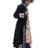 Ensemble 15: Uzbekistan Vintage Velvet Coat with Embroidery with Vintage Sari from Rajasthan - Each Item Sold Separately