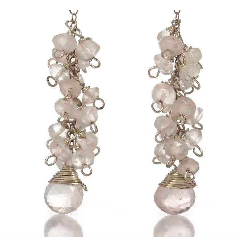 Rose Quartz Earrings with Sterling Silver Post Ear Wires