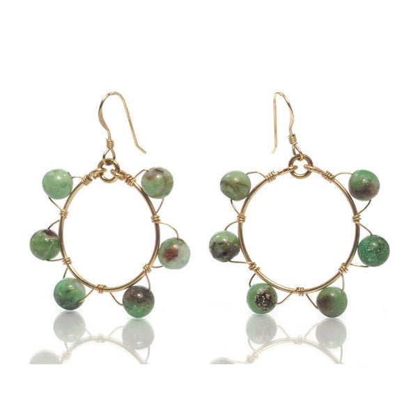 Chrysoprase Earrings with Gold Filled French Ear Wires
