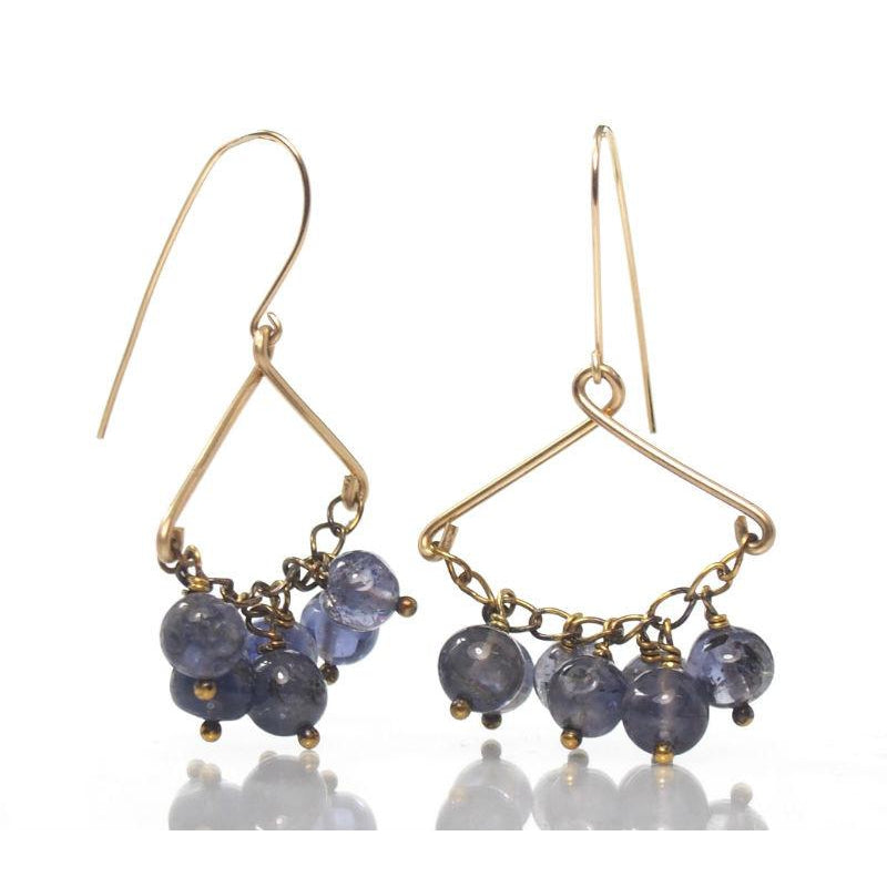 Iolite Earrings with Gold Filled Ear Wires