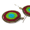 Fabric Wheel Hilltribe Earrings, A