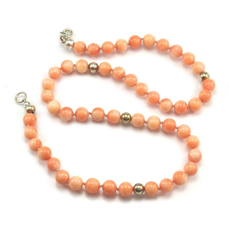 Coral Necklace with Sterling Silver Trigger Clasp