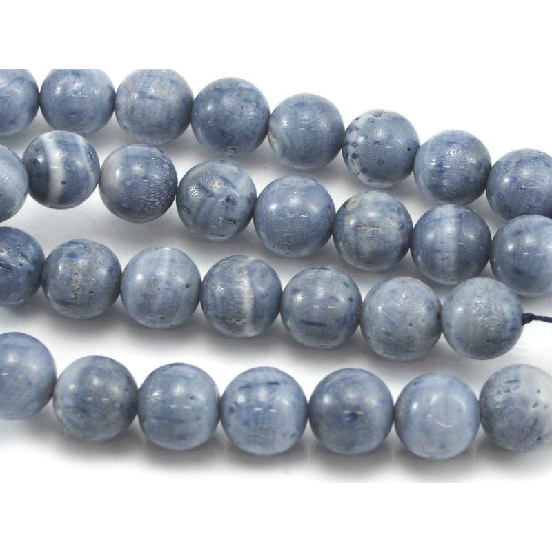 Blue Coral Smooth Rounds 11mm Strand