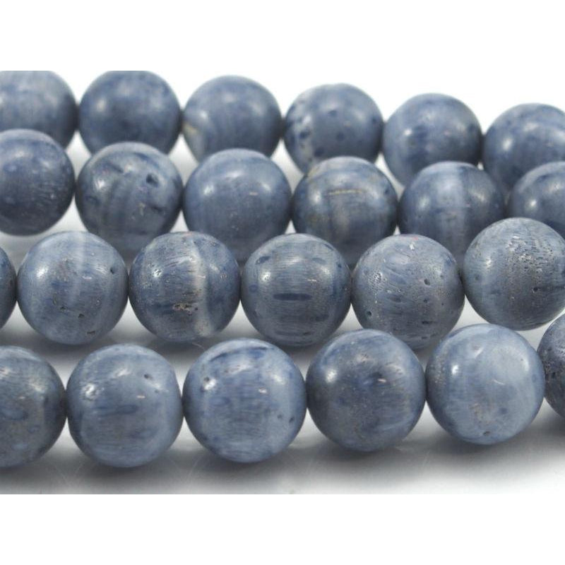 Blue Coral Smooth Rounds 11mm Strand