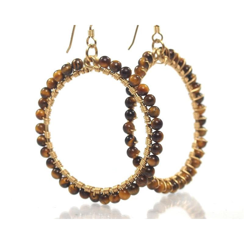 Tiger's Eye Earrings with Gold Filled French Ear Wires