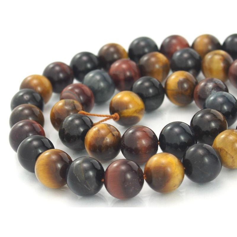 Tiger's Eye Smooth Rounds 10mm Strand (Multi-Colored)