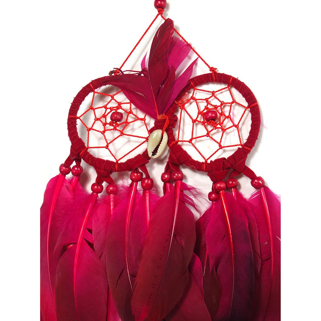 Owl Dreamcatcher Wall Hanging Red