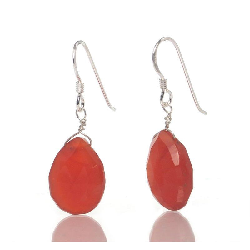 Carnelian Earrings with Sterling Silver French Ear Wires