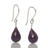 Ruby Faceted Earrings with Sterling Silver French Ear Wires