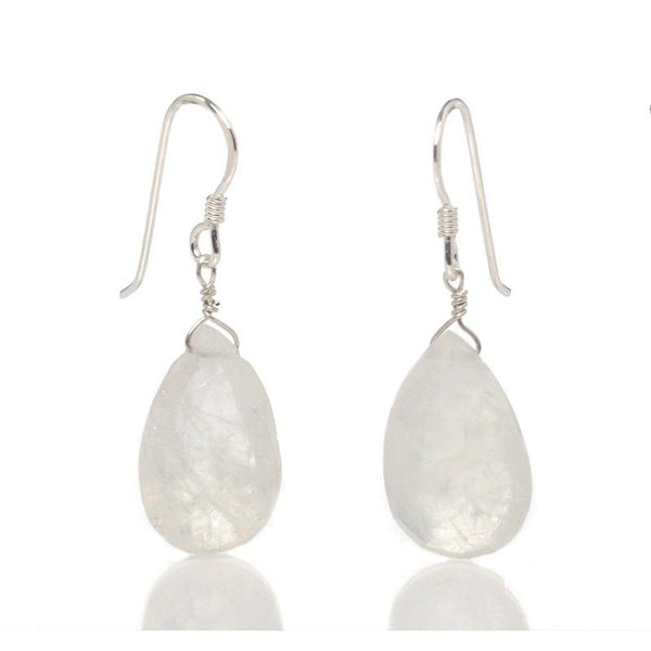 Moonstone Earrings with Sterling Silver French Ear Wires