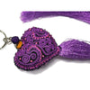 Heart Embroidered Tassel Keychain 1