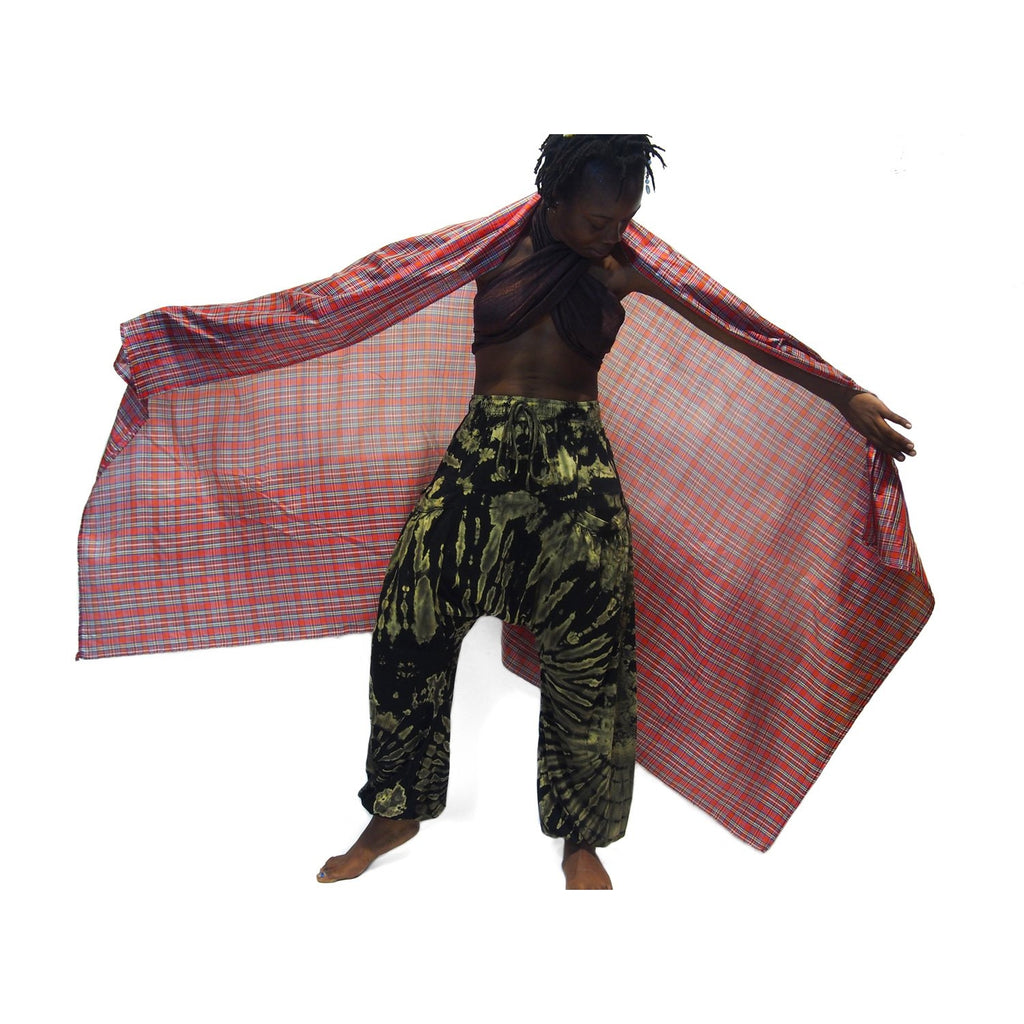 Rajasthan 100% Silk Wrap with Thai Tie Dye Harem Pants Black 1 EACH PIECE SOLD SEPARATELY
