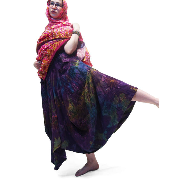 Printed Sarong Wrap Pink With Thai Tie Dye Parachute Skirt Navy 6 EACH PIECE SOLD SEPARATELY