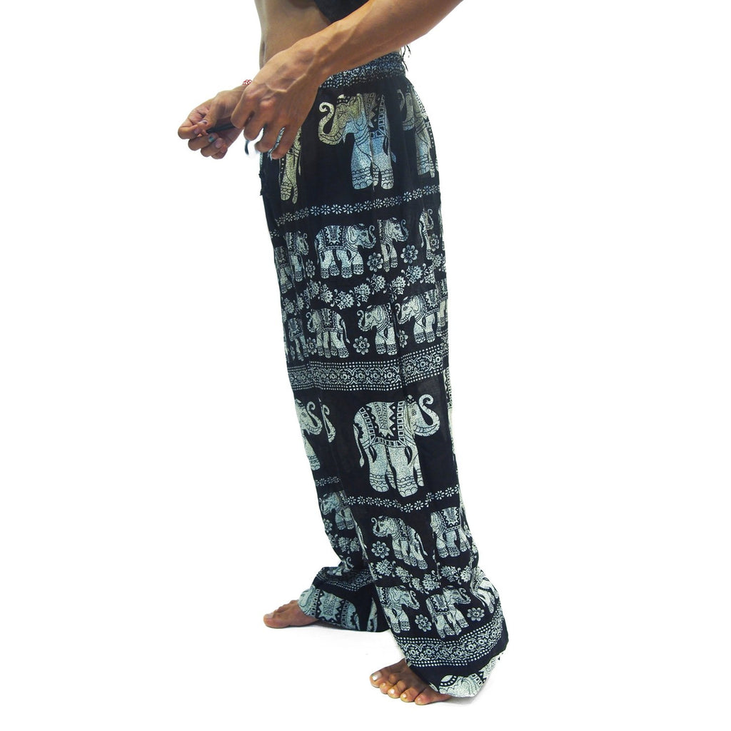 Thai Elephant Print Pants With Floral Shawl 13
