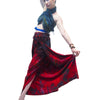 Tie Dye Open-Leg Pant Red With Sumba Indonesia Ikat Scarf 19