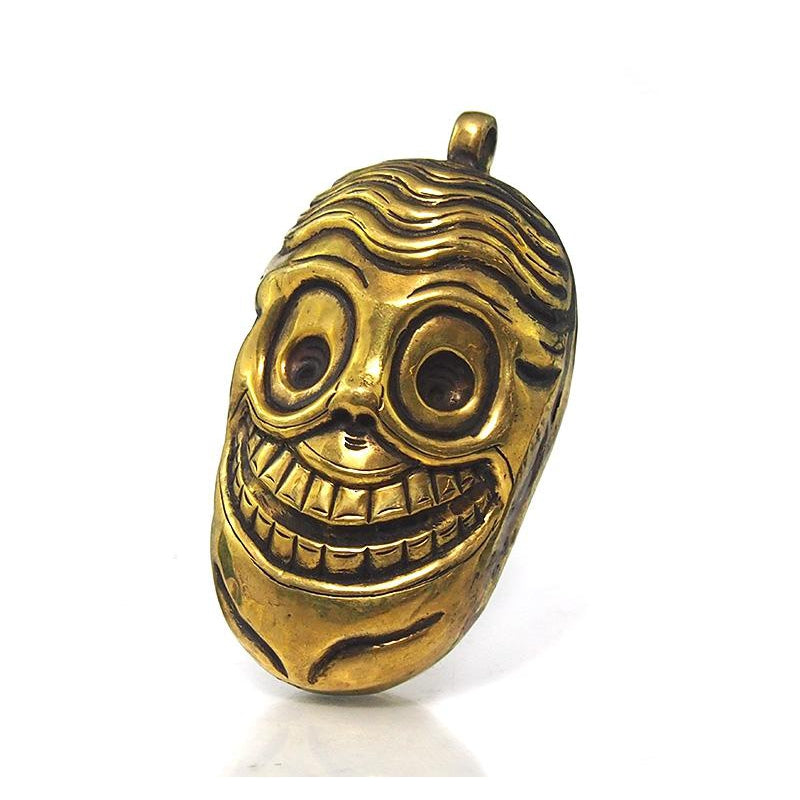 Tibetan Brass Skull Pendant
