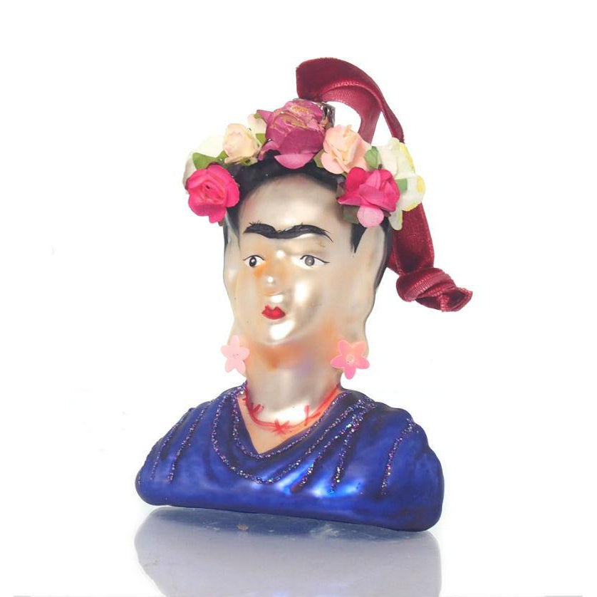 Frida Bust Glass Ornament
