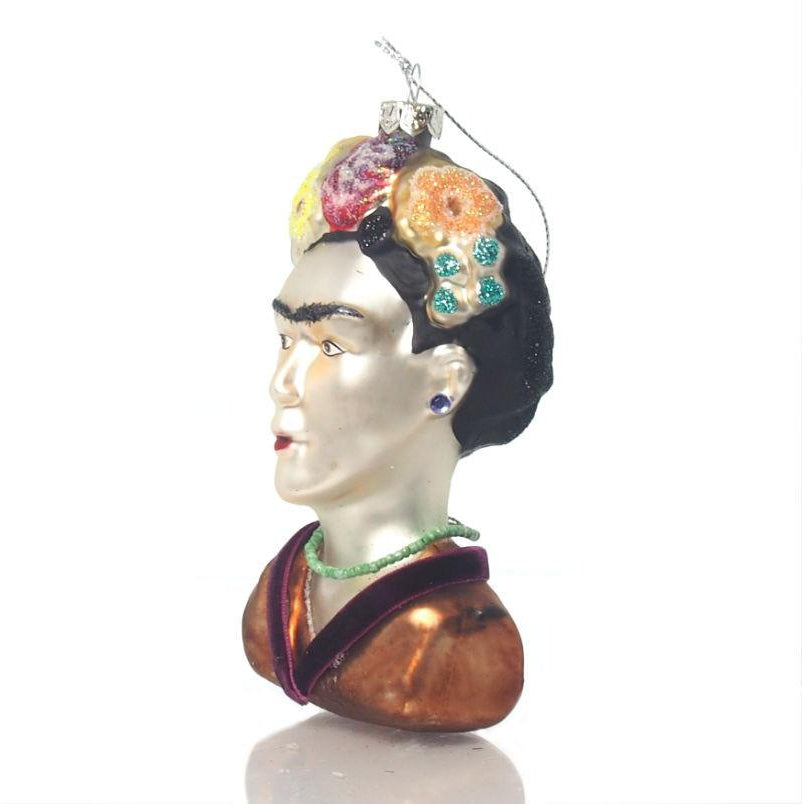 Frida Bust Glass Ornament, Large