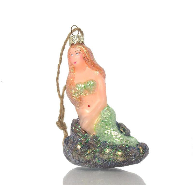 Seaside Mermaid Glass Ornament