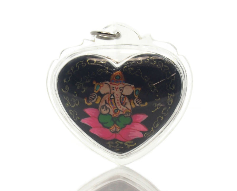 Ganesha "Phra Pi Khanet" Lotus Heart Thai Amulet -25