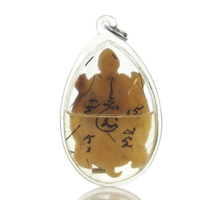 Kuman Thong With Wealth Bag Atop Turtle Thai Amulet -63