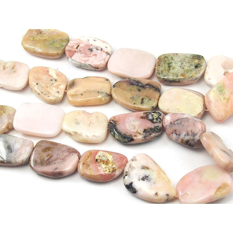 Pink Opal Raw Flat Slice Strand