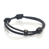 Leather Adjustable Bracelet with Iron Beads